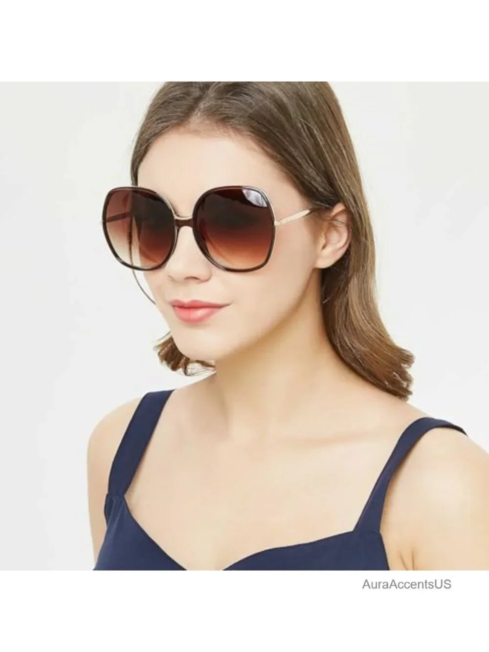Oversized Square Sunglasses UV400 Full-Frame Retro Wide Face Shades